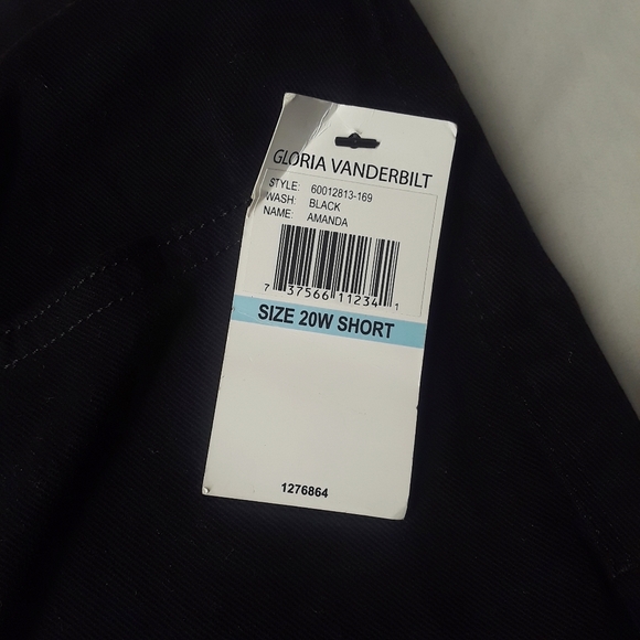 GLORIA VANDERBILT Black Amanda 20W Short Classic Rise Jeans NWT - Picture 9 of 11